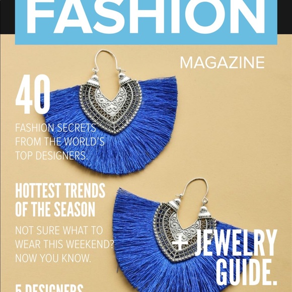 New boho gypsy tassel fan earrings - Picture 6 of 6